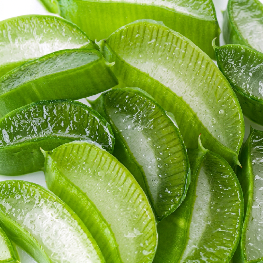 Close-up of fresh aloe vera leaves