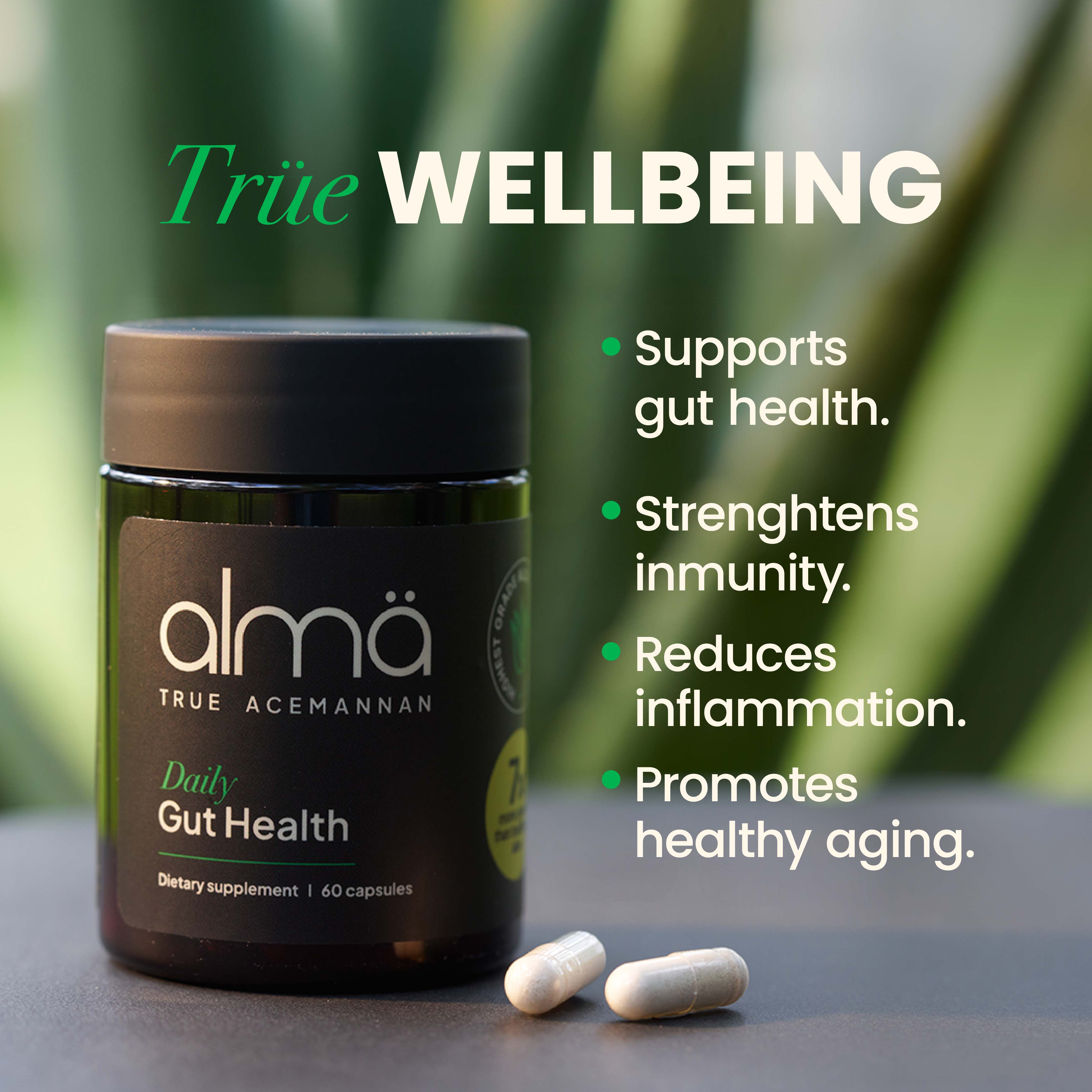 True Acemannan Aloe Vera Capsules - Backed by Science | ALMA TRUE ...